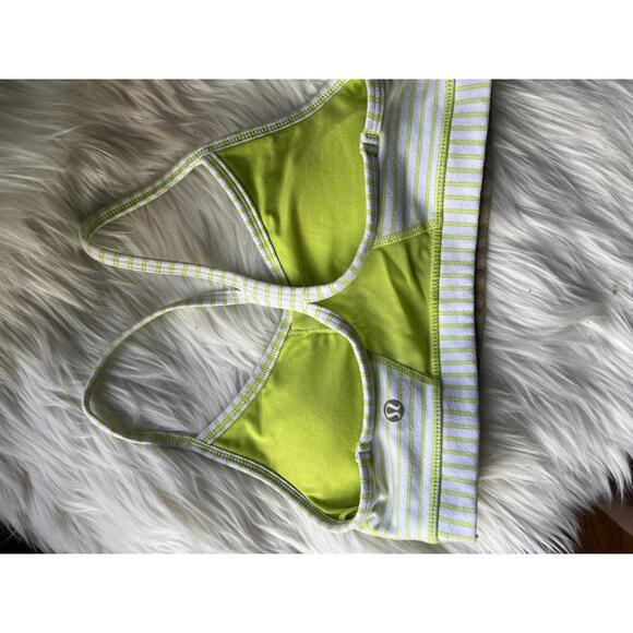 Lululemon Striped Sports Bra – Light Green & White - Picture 2 of 4